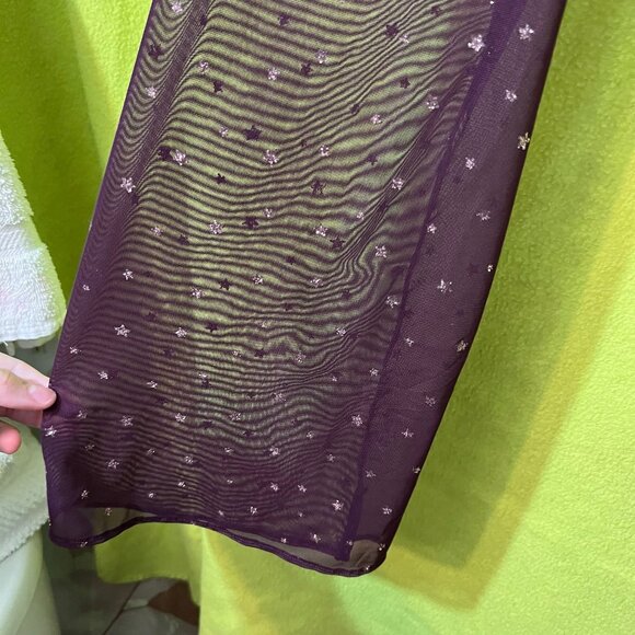 Savage x Fenty Mesh Star Burgendy Crop Top Lingerie - Picture 6 of 7